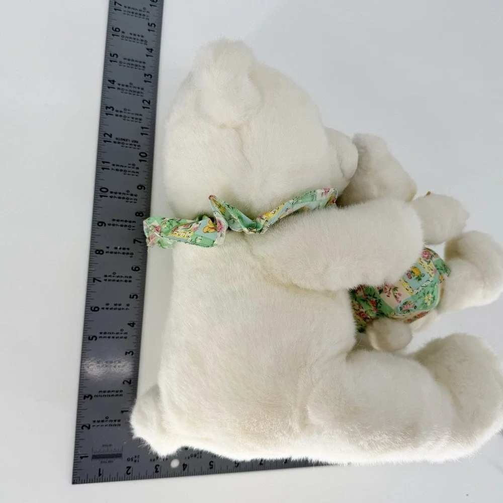 Mama Bear Baby Bear White Plush 15